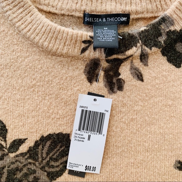 Chelsea & Theodore NWT Floral Print Sweater - Picture 4 of 5